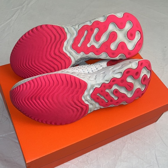 Nike React Phantom Run Flyknit 2 slip on running sneakers white red neon pink - Picture 8 of 8